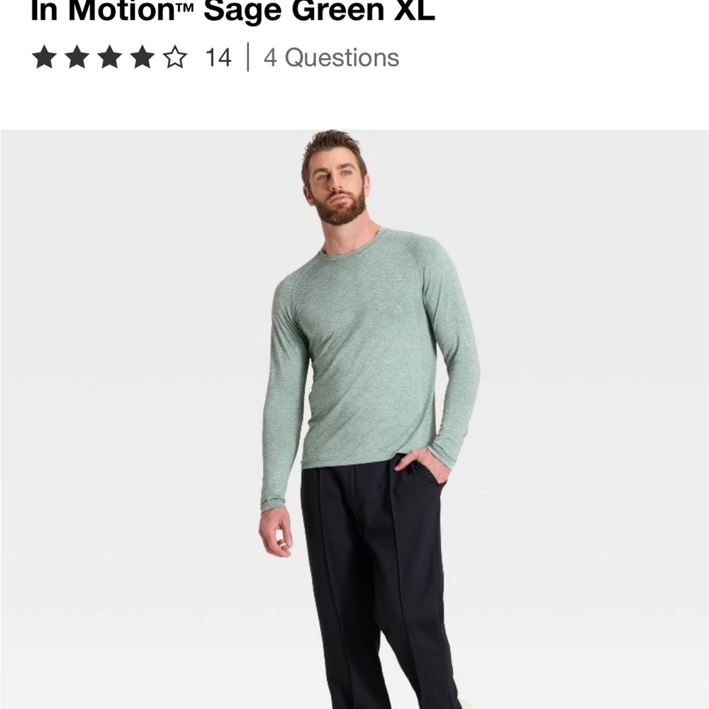 all in motion Sage Green Long-Sleeve Crew Shirt